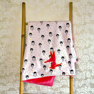 Couverture bébé rose indienne