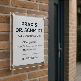 Praxisschild aus Acrylglas