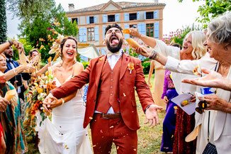 Cette photo représente un mariage à la maison du Saula dans le Tarn et Garonne