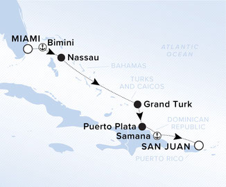 Reiseroute mit Ilma von Miami nach San Juan
