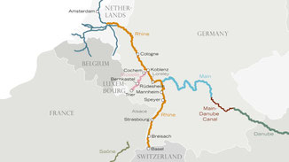 Reiseroute mit Riverside Debussy von Amsterdam nach Basel