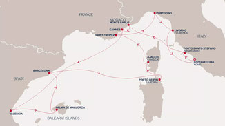 Reiseroute mit EXPLORA I von Civitavecchia nach Civitavecchia