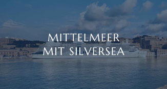 Ein Schiff von Silversea im Mittelmeer