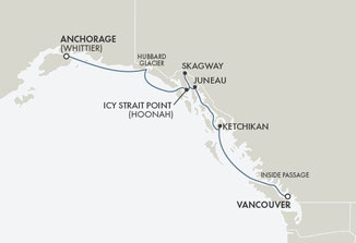 Reiseroute Explorer Vancouver nach Whittier