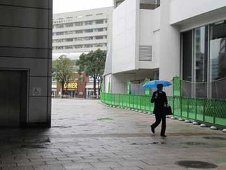 雨の桜木町駅前広場