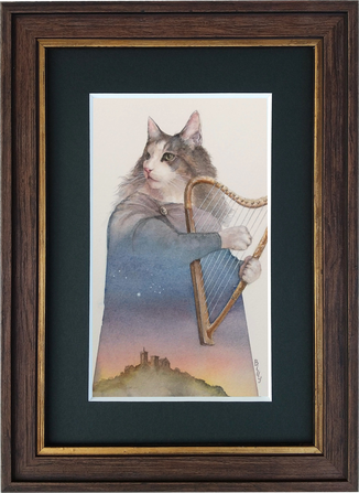 「夕星の歌」　Billy　￥26,000　水彩・水彩紙　297㎜×221㎜（185㎜×110㎜）