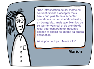 "Une introspection de soi même est souvent difficile a accepter mais beaucoup plus facile a accepter quand on a un bon chef d orchestre, un bon guide... mais quel bien fou de se tourner vers soi et de prendre du recul pour construire un nouveau chemin.