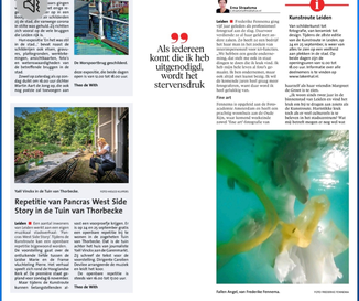 Leidsch Dagblad interview met Frederike Fennema