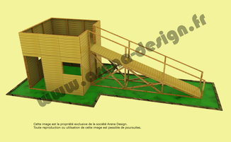 Module 3x3 terrasse (module / obstacle en bois pour le Paintball, l'Airsoft, le Laser...)