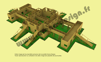 Module Forteresse (module / obstacle en bois pour le Paintball, l'Airsoft, le Laser...)