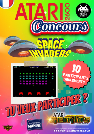 Compétition jeux SPACE INVADERS sur Atari 20266 - ATARI GEMTOS Convention 2025 (France)