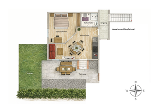 Skizze Appartement Bergheimat