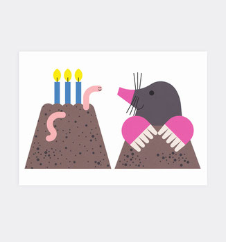 Postkarte Kinder Geburtstag . Julia Matzke . Illustration . Bilder für Kinder