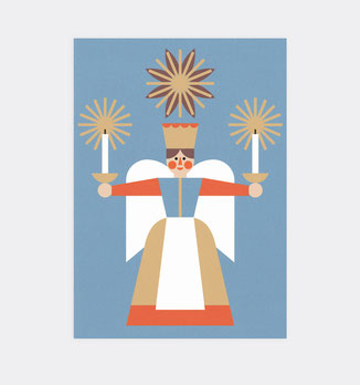 Postkarte Weihnachten . Lebkuchenhaus . Schultüte . Julia Matzke . Illustration . Bilder für Kinder