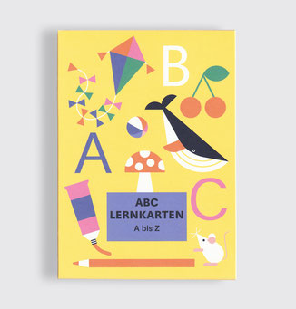 Postkarte Buchstaben ABC Lernkarten Set . Alphabet . Julia Matzke . Illustration . Bilder für Kinder