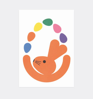 Postkarte Ostern Hase . Osterhase . Julia Matzke Illustration . Bilder für Kinder