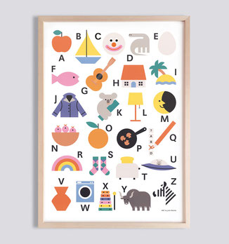 Kinderposter ABC-Poster Alphabet fürs Kinderzimmer . Julia Matzke . Illustration . Bilder für Kinder