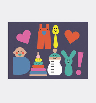 Postkarte Kinder Geburtstag . Julia Matzke . Illustration . Bilder für Kinder