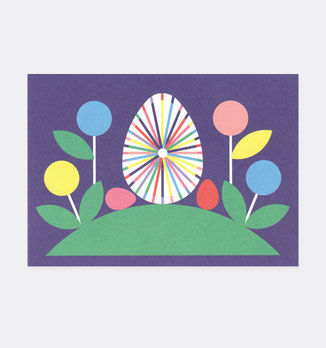 Postkarte Ostern Ostereier . Osterei . Hügel . Julia Matzke Illustration . Bilder für Kinder