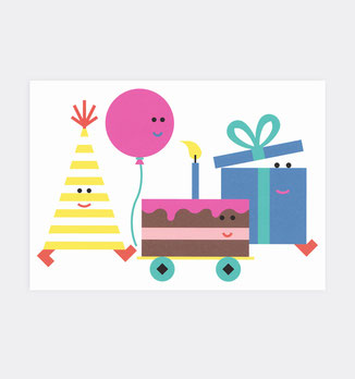 Postkarte Kinder Geburtstag . Julia Matzke . Illustration . Bilder für Kinder