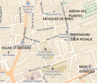 Plan du quartier avec mention des lieux évoqués