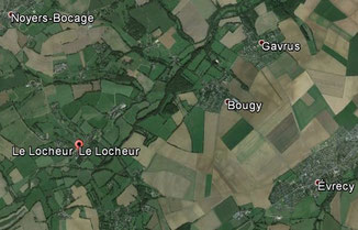 Plan de situation du Locheur (versus Noyers-Bocage, Evrecy ...)