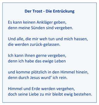 Gebet Entrückung Trost Hoffnung