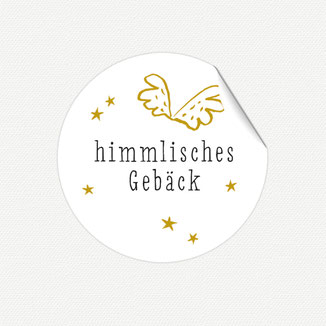 Etiketten weihnachtsaufkleber, himmlisches gebäck, wolken, 60mm