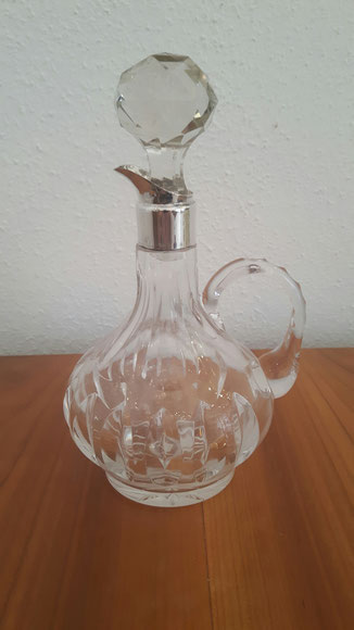 Kristall Glas Karaffe 835er Silber L&W