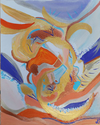 De la densité à la fluidité toile acrylique 40/50 cm