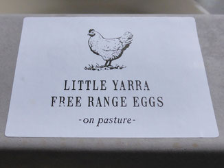 Little Yarra Free Range Eggs box label 