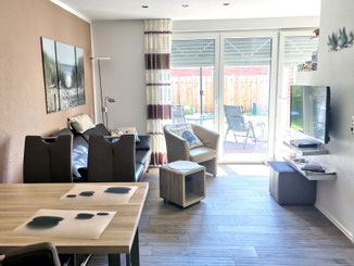 Wohnbereich Ferienwohnung Norddeich Lütje Möv