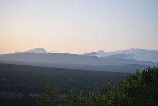 Aussicht auf den Wrangell Nationalpark auf der Mietwagenreise durch Alaska