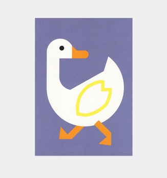 Postkarte Ente für Kinder . Julia Matzke . Illustration . Bilder für Kinder