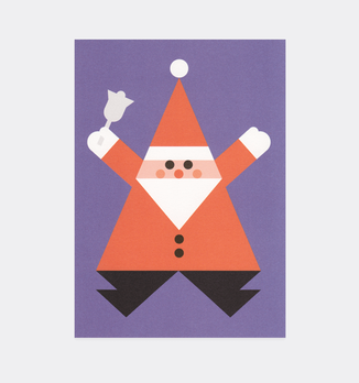 Postkarte Weihnachten . Weihnachtsmann . Hampelmann . . Julia Matzke . Illustration . Bilder für Kinder