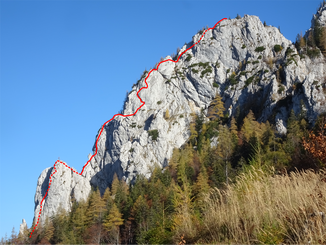 Verlauf der Route "Grasgrabengrat"