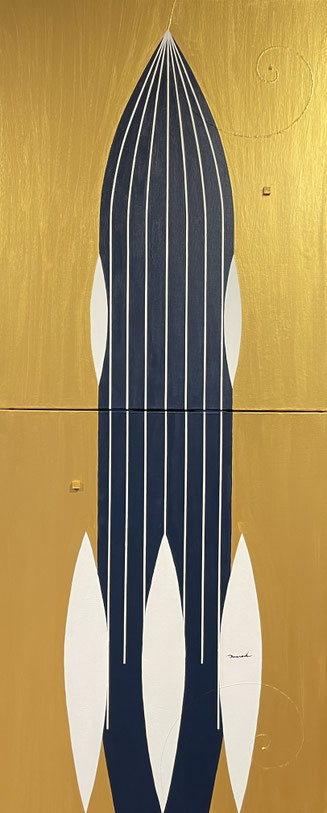 ROCKETEER 3   500mm×1212mm(500mm×606mm each)  F12×2  2026 acrylic on canvas, wood