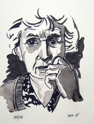 Katharina, A4, Tusche auf Aquarellpapier