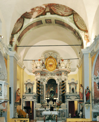 Castello di Rostino - Eglise Sainte Marie - Maitre autel et nef - Baina 1703