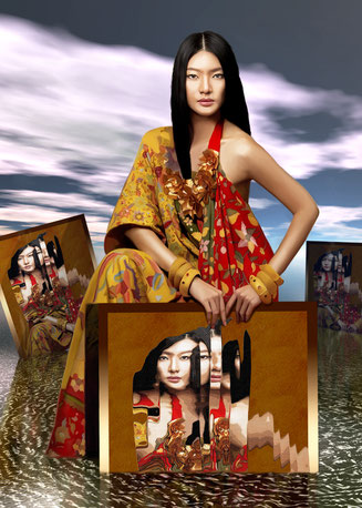 ilustración,digital,retrato,oriental,mujer,modelo,moda,surrealista,DECAPÉ arte digital