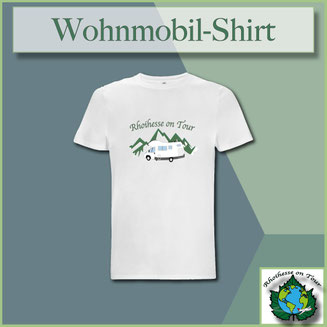 Wohnmobil-Shirt mit „Rhoihesse on Tour“ Motiv – Shirt für Wohnmobil-Reisende und Camper mit Heimatbezug zu Rheinhessen