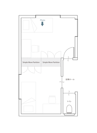 HACOオリジナルアイテム　simple move partition　case1　間取り図３