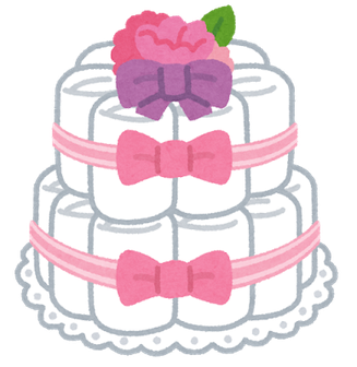 出産祝いのおむつケーキの画像