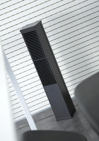 Vertical air diffuser for underfllor air system