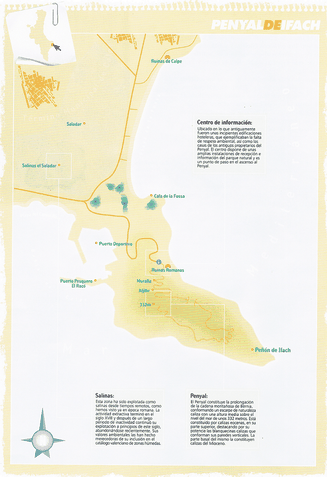 Mapa y localización del Parque Natural del Peñón de Ifach en Alicante (Comunitat Valenciana)
