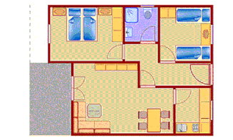 Grundrissbeispiel von Ferienhaus  118 im Feriendorf Lechbruck am See