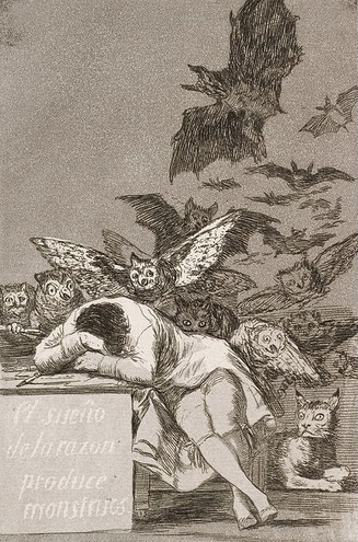 Goya, Le sommeil de la raison engendre des monstres, 1797.