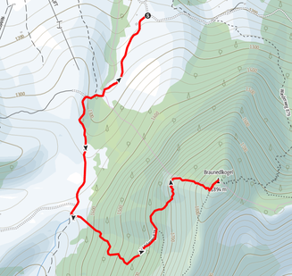 Route von der Postalm auf den Braunedlkogel und zur Retteneggalm