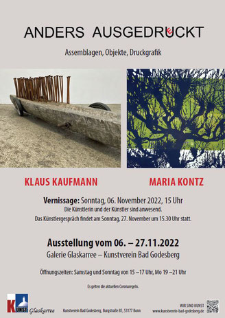 Einladungsflyer zur Kunstausstellung Anders Ausgedrueckt mit Maria Kontz
