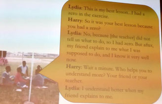 What one learner said about how she learns better with her friend!